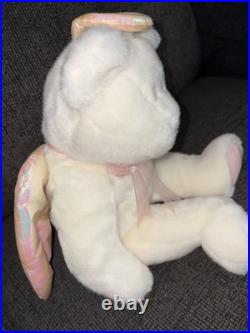 Ty Beanie Babies Halo The Angel Bear Retired Toy Plush with Tag. RARE BROWN NOSE Ty Beanie Babies Halo The Angel Bear Retired Toy Plush with Tag. RARE BROWN NOSE