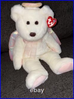 Ty Beanie Babies Halo The Angel Bear Retired Toy Plush with Tag. RARE BROWN NOSE Ty Beanie Babies Halo The Angel Bear Retired Toy Plush with Tag. RARE BROWN NOSE