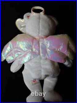 Ty Beanie Babies Halo the Angel Bear 1998 RARE BROWN NOSE 425 Inside tag MINT