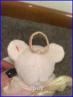 Ty Beanie Babies Halo the Angel Bear Toy (Tag Errors, Brown Nose, RARE) Ty Beanie Babies Halo the Angel Bear Toy (Tag Errors, Brown Nose, RARE)