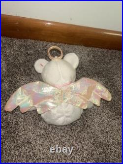 Ty Beanie Babies Halo the Angel Bear Toy (Tag Errors, Brown Nose, RARE) Ty Beanie Babies Halo the Angel Bear Toy (Tag Errors, Brown Nose, RARE)