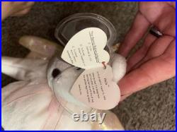 Ty Beanie Babies Halo the Angel Bear Toy (Tag Errors, Brown Nose, RARE) Ty Beanie Babies Halo the Angel Bear Toy (Tag Errors, Brown Nose, RARE)