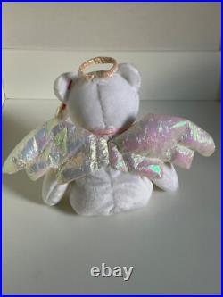 Ty Beanie Babies Halo the Bear (Rare) (Plastic Heart Case Included)
