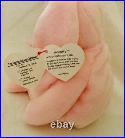 Ty Beanie Babies Hoppity Rabbit Pink Rare NEW with tags