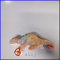 Ty Beanie Babies Iggy Rainbow Iguana 1997 RARE, ERRORS Excellent Retired, Baby