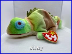 Ty Beanie Babies Iggy Rainbow Iguana 1997 RARE, ERRORS Excellent Retired, PVC