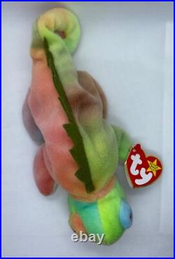 Ty Beanie Babies Iggy Rainbow Iguana 1997 RARE, ERRORS Excellent Retired, PVC