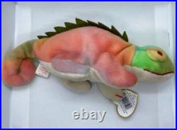 Ty Beanie Babies Iggy Rainbow Iguana 1997 RARE, ERRORS Excellent Retired, PVC