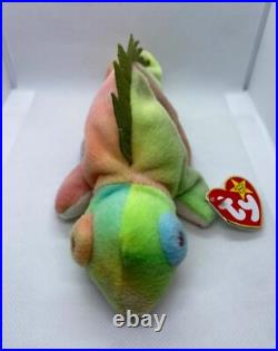 Ty Beanie Babies Iggy Rainbow Iguana 1997 RARE, ERRORS Excellent Retired, PVC