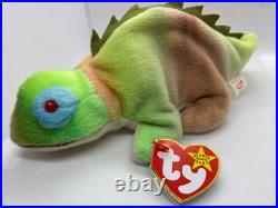 Ty Beanie Babies Iggy Rainbow Iguana 1997 RARE, ERRORS Excellent Retired, PVC