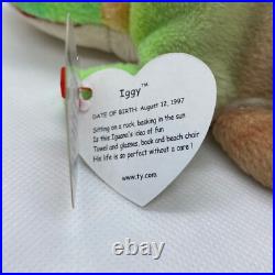 Ty Beanie Babies Iggy Rainbow Iguana 1997 RARE, ERRORS Excellent Retired, PVC