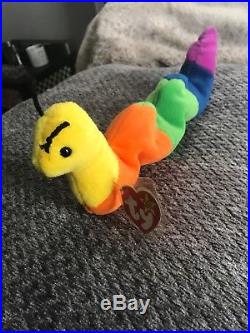 Ty Beanie Babies Inch Worm Rare With Errors PVC Pellets Retired