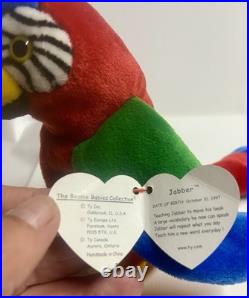 Ty Beanie Babies Jabber Parrot Bird 1997 1998 RARE, ERRORS Retired, Baby Mint Ty Beanie Babies Jabber Parrot Bird 1997 1998 RARE, ERRORS Retired, Baby Mint