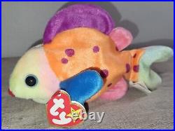 Ty Beanie Babies Lips the Fish 1999 Rare Double Canadian Tush Tags