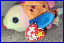 Ty Beanie Babies Lips the Fish 1999 Rare Double Canadian Tush Tags