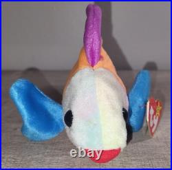 Ty Beanie Babies Lips the Fish 1999 Rare Double Canadian Tush Tags