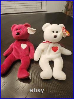 Ty Beanie Babies Lot Of 2. Super Rare With Error Tag, Brown Nose, And pe Pellets
