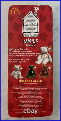 Ty Beanie Babies Maple Bear McDonald's with Box Rare Errors White Word Spacing