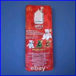 Ty Beanie Babies Maple Bear McDonald's with Box Rare Errors White Word Spacing