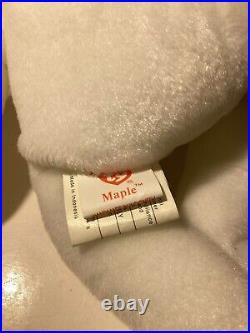 Ty Beanie Babies Maple RARE Tag Errors Double Tush Tag Brown Off Cntr Nose Indo