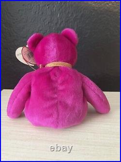 Ty Beanie Babies Millennium Bear 1999 2000 RARE ERRORS Purple Retired Baby