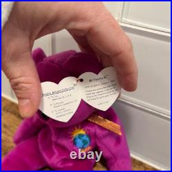 Ty Beanie Babies Millennium Bear Plush Toy Purple RARE