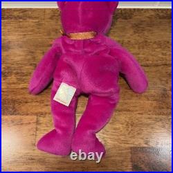 Ty Beanie Babies Millennium Bear Plush Toy Purple RARE