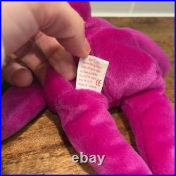 Ty Beanie Babies Millennium Bear Plush Toy Purple RARE