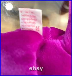 Ty Beanie Babies Millennium Bear Plush Toy Purple Very Rare Error Marks