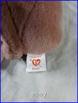 Ty Beanie Babies Original Collection Retired Rare 1996 Vintage Batty Plush w Tag