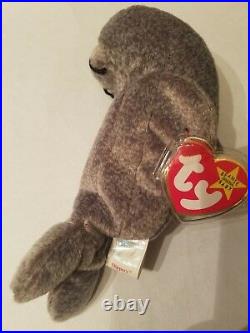 Ty Beanie Babies Original Rare Retired Slippery the Seal with Errors