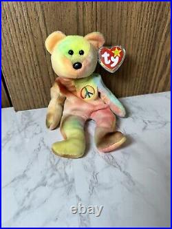 Ty Beanie Babies-Peace Bear 1996 Vintage RARE