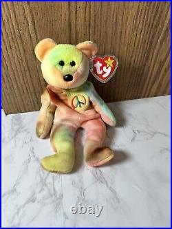 Ty Beanie Babies-Peace Bear 1996 Vintage RARE