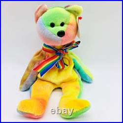 Ty Beanie Babies Peace Multicolor Teddy Bear VTG 1996 Gay Pride Rare 2 Tags