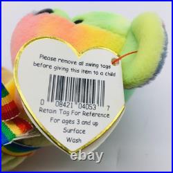 Ty Beanie Babies Peace Multicolor Teddy Bear VTG 1996 Gay Pride Rare 2 Tags