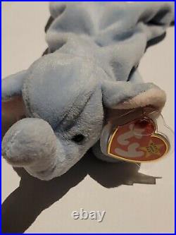 Ty Beanie Babies Peanut The Elephant Light Blue Very Rare PVC