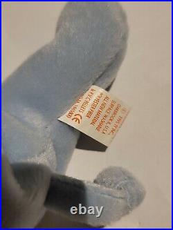 Ty Beanie Babies Peanut The Elephant Light Blue Very Rare PVC