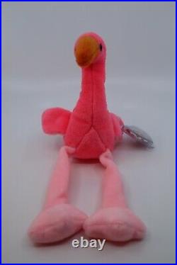 Ty Beanie Babies Pinky Pink Flamingo 1996 RARE, ERRORS (Retired, Baby) #4072