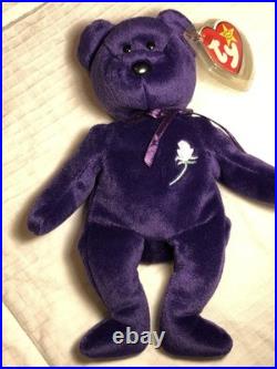 Ty Beanie Babies Princess Bear Toy RARE! Princess Diana Mint Condition