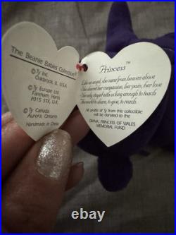 Ty Beanie Babies Princess Diana 1997 Bear PE Pellet Rare Mint Ty Beanie Babies Princess Diana 1997 Bear PE Pellet Rare Mint
