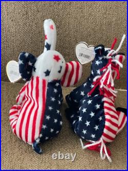 Ty Beanie Babies RARE Righty & Lefty 2000 with Tag Errors MINT CONDITION