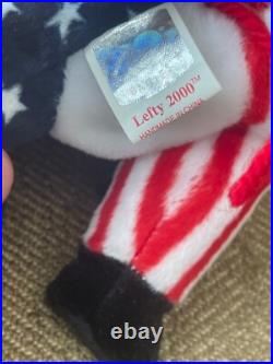 Ty Beanie Babies RARE Righty & Lefty 2000 with Tag Errors MINT CONDITION