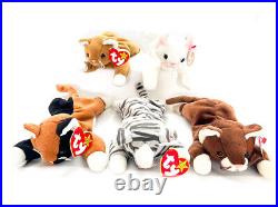 Ty Beanie Babies RARE collection of 5 Cats MWMT, MWNMT 4th/5th & 5th/6th