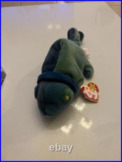 Ty Beanie Babies Rainbow Incorrect Blue Fabric Chameleon 1997 (Rare, Retired)
