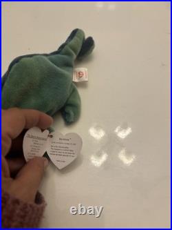 Ty Beanie Babies Rainbow Incorrect Blue Fabric Chameleon 1997 (Rare, Retired)