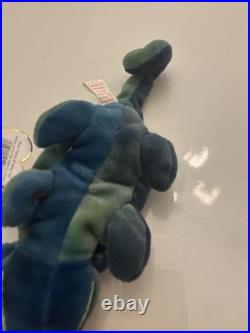 Ty Beanie Babies Rainbow Incorrect Blue Fabric Chameleon 1997 (Rare, Retired)