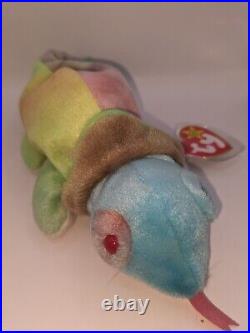 Ty Beanie Babies Rainbow the Iguana 1997 Mint Tags Rare Colors