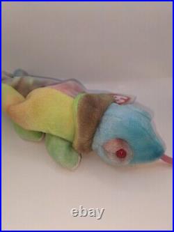 Ty Beanie Babies Rainbow the Iguana 1997 Mint Tags Rare Colors
