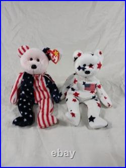 Ty Beanie Babies Rare 1998 Glory, 1999 Spangle & 1984 LA Olympics Stein Beer Mug