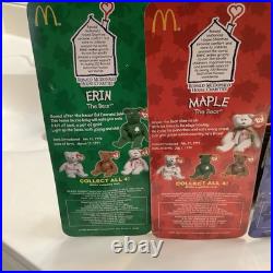 Ty Beanie Babies Rare Britannia, Maple, Erin, Glory Package 1999 Bear Tag